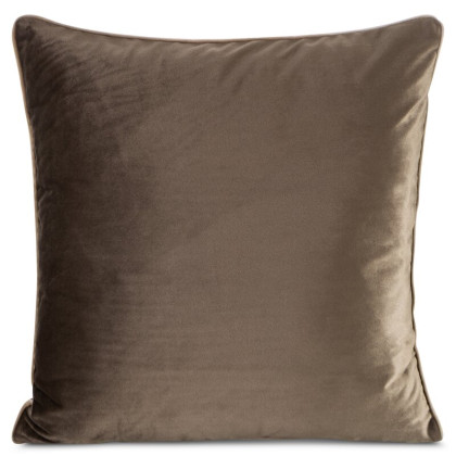 Zamatová obliečka 45x45 cm na vankúš GAJA hnedý s lemovaním